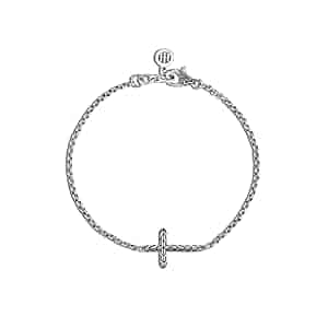 アクセサリー Vintage 50s Silver Chain Cross Bracelet Vintage style stainless steel silver cross chain bracelet